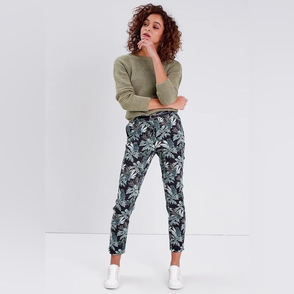 Cache Cache Pants Tropical Jungle Print US 8 Cotton Floral